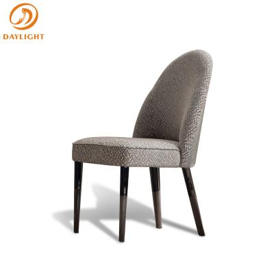 China Customized Luxury Dining Room Furniture Leather Dining Chair With Wooden Leg for sale