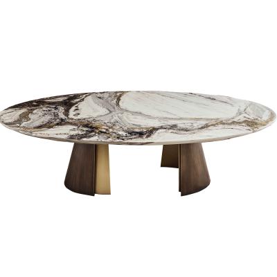 China Marble Adjustable Luxury Dining Table Simple Design Minimalist (Size) Metal Base Dining Sets Modern Dining Tables for sale