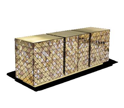 China Customizable Luxury Style Living Room Furniture Gold Metal Sideboard Storage for sale