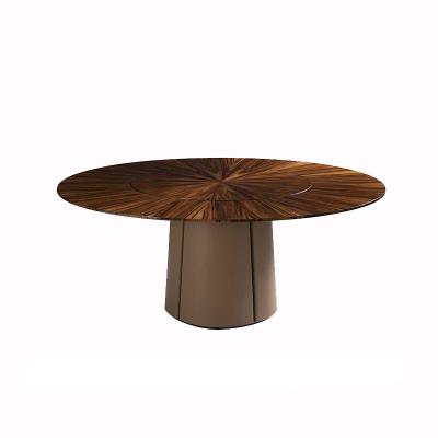 China Customized Luxury Classic Wooden Round Dining Table Dining Room Furniture for sale