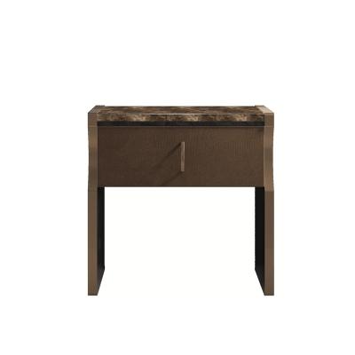 China Eco-friendly designer luxury simple black marble nightstand bedside table for sale