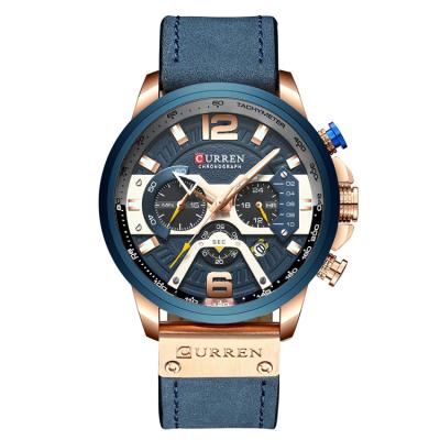 China Non-specific Curren 8329 Men's Top Luxury Military Sport Wrist Watch Brand Quartz Watch Erkek Saat Leather Saat for sale