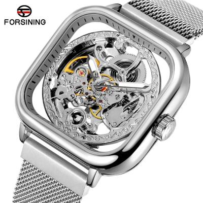 China FORSINING 8181 Mens Automatic Watches Stainless Steel Mesh Strap Luxury Wristwatches For Men for sale