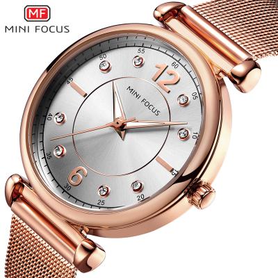 China Water Resistant Minifocus MINI FOCUS 0177L Fashion Blue Watch Women Stainless Steel Ladies Watch Luxury Exquisite Women's Watches for sale