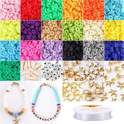 China Jewelry Making Flat Round Polymer Clay Beads DIY Jewelry Marking Kit For Bracelets Necklace Earring for sale