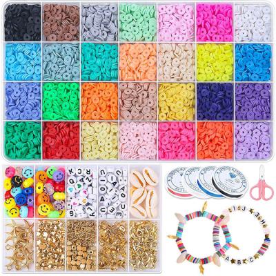 China Jewelry Necklace Bracelet Earring Maker 5600 PCs 28 Colors Flat Round Polymer Clay Spacer Beads Heishi Beads For Jewelry Making for sale