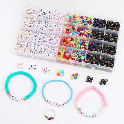 China Jewelry Making 1400pcs Round Acrylic Beads Kit For Jewelry Bracelet Necklace Earring Making for sale