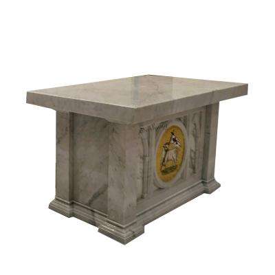 China Exquisite Western Sacrifice Decorator Church Marble Altar Table for sale