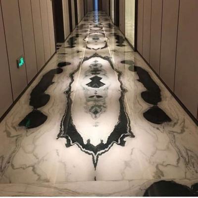 China Indoor Home Decoration Matchbook Flooring White Marble With Black Veins for sale