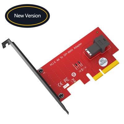 China Cartão de Adaptador 36Pin PCl-E 4.0 X4 SFF-8643 Mini SAS HD Para U.2 SFF-8639 NVMe SSD à venda