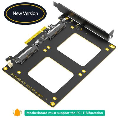 China Dual U.2 SSD naar PCIe 4.0 X8 Adapter Bliksemsnelle gegevensoverdracht Te koop