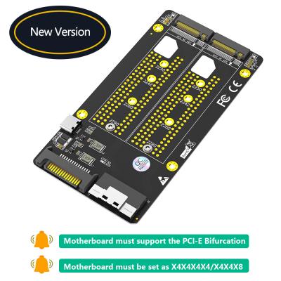 China Dual 2X M.2 NVME SSD to Slimline SFF-8654 8X Adapter PCIe Bifurcation Motherboard is Required for sale