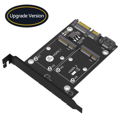 China MSATA Hard Disk Application Dual SATA3 Converter Adapter Card with Full Height Bracket for sale