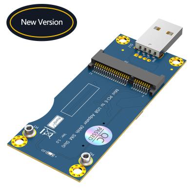 China Mini PCI-E PCIe 52Pin to USB 2.0 Wireless Module Adapter Riser Card with SIM Slot VER 5.0 For 3G 4G WWAN LTE GSM Modem zu verkaufen