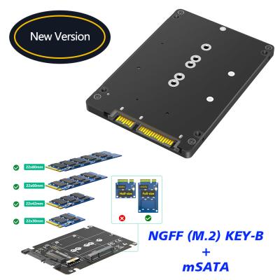 China 2 In 1 Combine M.2 NGFF Key B & MSATA SSD To 2.5 SATA3 Adapter With Plastic Enclosure for sale