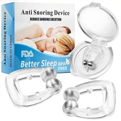 China Anti Snoring Magnetic Stopper Nose Clip Silicone Device Guard Night Anti Snoring Device Silent Soporific Health Care for sale