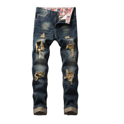 China China factory supply fashion breathable men's jeans ripped jeanstaperedvintage ripped jeans for sale