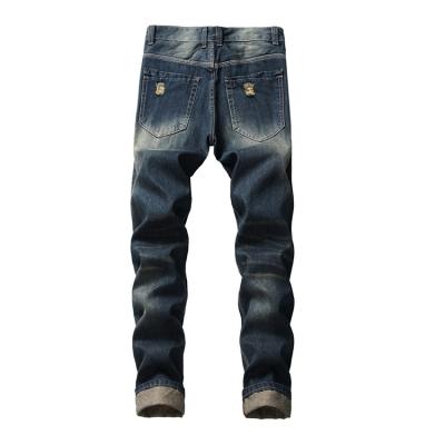 China Breathable Factory Direct High Quality Jeans Fashion Mens Ripped JeanstaperedVintage Ripped Jeans for sale