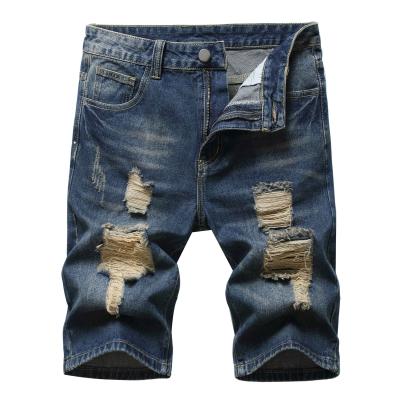 China High Quality Breathable Customized Size Mens Jeans Ripped Shorts For Mens Loose Denim Jeans Shorts for sale