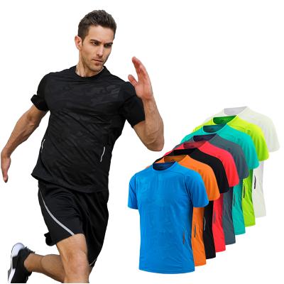 China Custom logo t-shirt Dri Ift t-shirt marathon anti-shrink t-shirts run clothing for men for sale