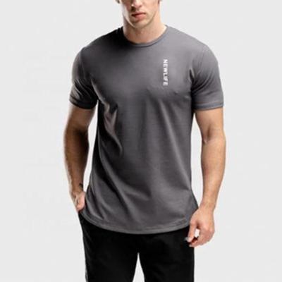 China High Quality Fashion Men's T Shirt Organic Bamboo Gym Tee Shirt Anti Shrink Curved Bottom T Shirt Slim Fit for sale