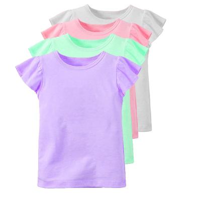 China High Quality Baby Print T-shirt Kids Blank Cotton Anti-shrink T-shirt Wholesale Kids Wear Girl's Tops for sale