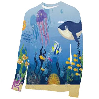 China 100% Polyester 3d Sublimation Anti-UV T-Shirt Fishing Shirts Mens Long Sleeve UV T-Shirt for sale