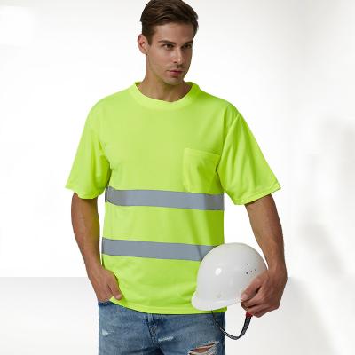 China Hi Work Force Fluorescent Reflective Security T-shirt HIGH VISIBILITY Safety Uniform Shirt With Pockets for sale