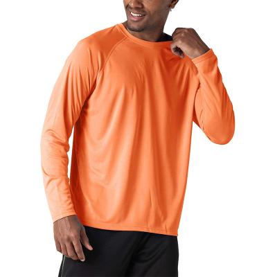 China Orange Custom Oversized Sports T-shirts Anti-wrinkle Gym Sport Shirts Logo Fishing Quick Dry Polyester Spandex T-shirt for sale