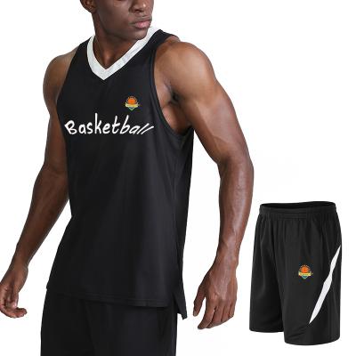 China Custom Sublimation Anti-UV Men's Sportswear Youth Sports Kits Suit Basketball Tank Top Uniform Set for sale