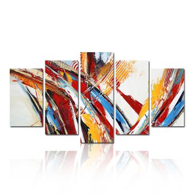 China Abstract Waterproof+ECO-Friendly 5 Pieces Modern Wall Art Canvas Rich Color Graffiti Oil Painting Canvas For Living Room Decor for sale