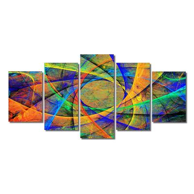 China Waterproof+ECO-Friendly Colorful Geometric 5 Panel Abstract Canvas Painting Modern Posters And Prints For Home Wall Art Cuadros Living Room Decoration for sale