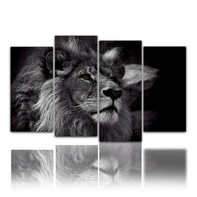 China Waterproof+ECO-Friendly Black and White Lion Painting on Wall Art Canvas Posters Home Decor and Prints Animal Art Pictures for Bed Room for sale