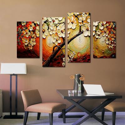 China Waterproof+ECO-Friendly Flower Painting Heavy Textured Modern Wall Art Canvas Painting Acrylic Paints for Western Restaurant Decor Wall Decoration for sale