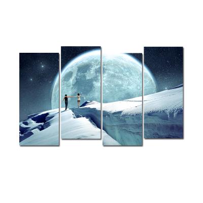 China Waterproof+ECO-Friendly Abstract Moon Landscape HD Print Art Picture Home Decoration Poster Canvas Painting And Printmaking For Living Room Decor for sale