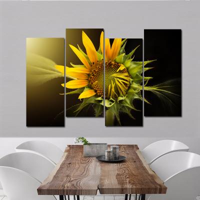 China Waterproof+ECO-Friendly Sunflower Canvas Painting Growing Flowers Under The Sun Modern Home Decoration Wall Art Posters And Prints For Living Room for sale