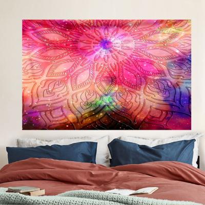 China Celestial Starry Sky Flower Beach Hanging Blanket Art Decor Psychedelic Tapestry Wall Bedding Tapestry for Bedroom Living Room Dorm for sale