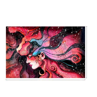 China Art Decor Modern Computer Art HD Print On The Fabric Wall Art Tapestry Abstract Colorful Girl Decorative Bedding Tapestry For Bedroom Decor for sale