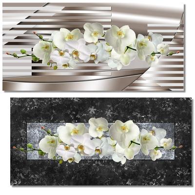 China New Design 3D Flower Wall Decoration Art Painting Modern Warm White Phalaenopsis Flower Picture For Living Room Bedroom Decor for sale