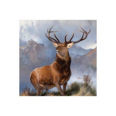 China Modern Home Decor Canvas High Resolution Print Wild Animals Painting Elk On The Mountain Digital Print Postor Wall Art for sale