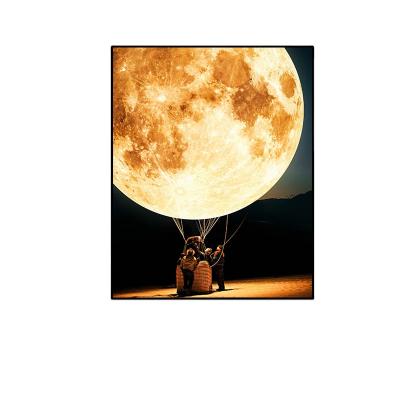 China New Design YIWU QIPING Modern Abstract Canvas Painting Moon Creative Abstract Starry Sky Background For Room Decoration for sale