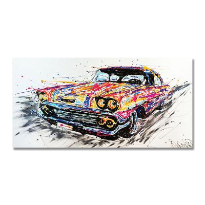 China Cool Wall Art Waterproof+ECO-Friendly Colorful Graffiti Racing Car Abstract Kart Posters And Print Canvas Painting For Living Room for sale