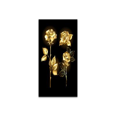 China High Resolution HD Printing Epson Art Black Rose Gold Luxury Backdrop Abstract Painting Prints Large Size Home Decoration for sale