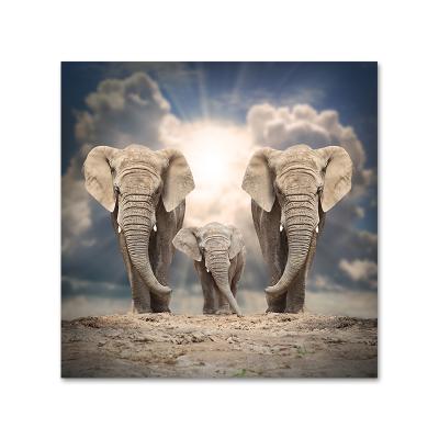 China Waterproof + Eco-friendly Canvas Art Landscape Painting Africa Elephants Wild Animals Posters and Print Cuadros Wall Art Picture for Living Room Decor for sale