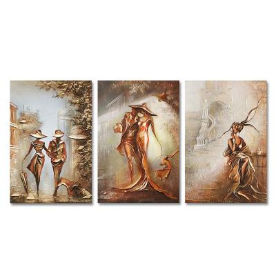 China High Resolution Printing 3 Pieces Abstract Romantic Women And Men Dance Scandinavian Modern Canvas Painting Poster Print Wall Picture For Living Room Deco for sale