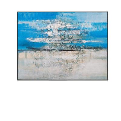 China Environmental Materials Abstract Gray And Blue Heavy Texture Acrylic Hand Painted Modern Oil Painting For Living Room Decor for sale