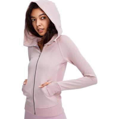 China New Women's Breathable Yoga Sports Ladies Hoodies and Sweatshirts Outdoor Jackets Full Zipper Fitness Hoodie Women's Long Sleeve Sweater for sale