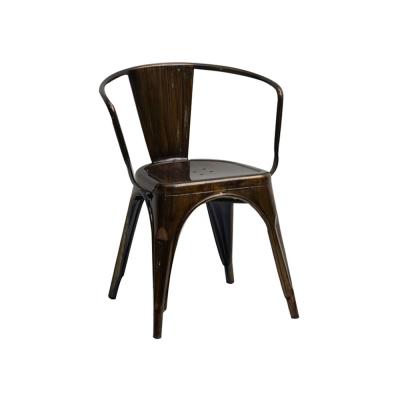 China Restaurant Furniture Rusty Effect Metal Coffee Shop Cafe Chairs Restaurant Chair Metal for sale