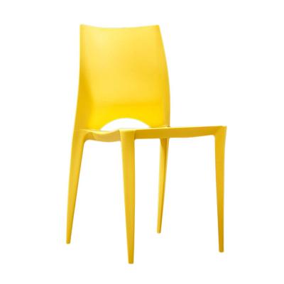 China Cheap Modern Outdoor Cofe Furniture PP Dining Chair Stacking Armless Plastic Chairs For Restaurant for sale