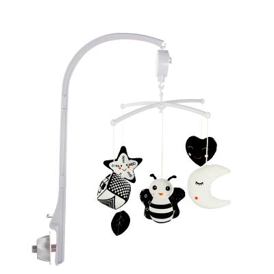 China Black And White Octave Box Bee Toy Music Bed Bell Hanging Soothing Rotating Bed Bell N013A for sale